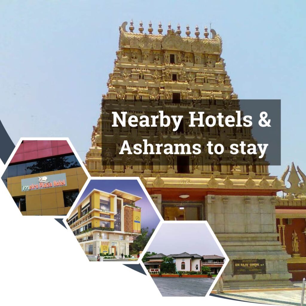 Nearby hotels and ashrams to stay 