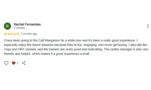 Cult MG Road Gym in Mangalore Review